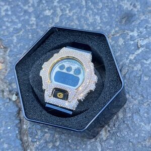 Casio Gold Crystal Digital Watch with Black Band